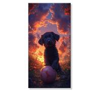 Pintar por Numeros Animal Perro, Grande Manualidades Adultos Painting by Numbers Kits, Pintar por Numeros Principiantes, DIY Kit Pintura al óleo de Lienzo con Pinceles, Decor Hogar 20x40cm s0h-995