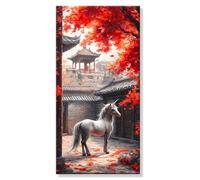 Pintar por Numeros Antiguo Caballo, Grande Manualidades Adultos Painting by Numbers Kits, Pintar por Numeros Principiantes, DIY Kit Pintura al óleo de Lienzo con Pinceles, Decor Hogar 20x40cm s0h-923