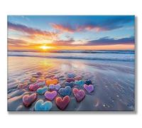 Pintar por Numeros Atardecer Amar Pintar por Numeros Adultos, DIY Kit Manualidades Niños, Con 3 Pinceles y Pintura Acrílica, para Cuadros Decoracion Salon Modernos, Regalo Mujer 40x50cm w0d-229