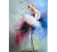 Pintar por Numeros Bailarina de ballet artística DIY Cuadro al óleo con números para Kit de Pintura al óleo Digital para Adultos y niños de Lienzo decoración para el hogar 40x50cm Sin Marco
