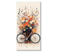 Pintar por Numeros Bicicleta Flores frescas, Grande Manualidades Adultos Painting by Numbers Kits, Pintar por Numeros Principiantes, DIY Kit Pintura al óleo de Lienzo, Decor Hogar 20x40cm s0h-860