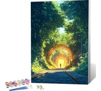 Pintar por Numeros Bosque Pintar por Numeros Adultos, Painting by Numbers Paisaje Paint by Numbers Adult Manualidades con Pinceles Pintura Acrilica para Decoracion Hogar, Regalo 20x30cm -zjn2604D0