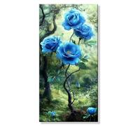 Pintar por Numeros Bosque Rosa, Grande Manualidades Adultos Painting by Numbers Kits, Pintar por Numeros Principiantes, DIY Kit Pintura al óleo de Lienzo con Pinceles, Decor Hogar 20x40cm s0h-899