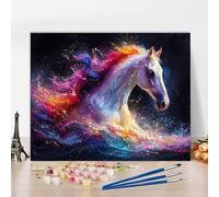 Pintar por Numeros Caballo Pintar por Numeros Animal Painting by Numbers, DIY Kit Pintura Paintings, Entretenimiento Adultos Kits Con Accesorios, Decoracion Hogar Regalo Con Marco 90x60cm X-N3962
