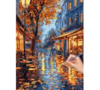 Pintar por Numeros Caer, 50x70cm Pintura por Números Londres para Adultos, Sin Marco, Kit de Pintura al Óleo de Lienzo con 3 Pinceles, Pigmento Acrílico, Paint by Numbers Decoración Pared, -7165