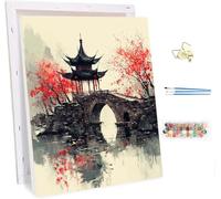 Pintar por Numeros con Marco Arquitectura Cuadros para Pintar por Numeros áRbol, DIY Manualidades Adultos, Paint by Numbers Adult con Pinceles, Cuadros Decoracion Salon Modernos Regalo 50x65cm S-3384