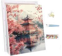 Pintar por Numeros con Marco Arquitectura Cuadros para Pintar por Numeros Flor, DIY Manualidades Adultos, Paint by Numbers Adult con Pinceles, Cuadros Decoracion Salon Modernos Regalo 100x135cm Y-3262