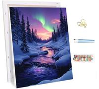 Pintar por Numeros con Marco Aurora Pintar por Numeros Paisaje, DIY Manualidades Adultos, Paint by Numbers Adult con Pinceles, Cuadros Decoracion Salon Modernos, Regalo Mujer 90x120cm 0-2858