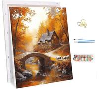 Pintar por Numeros con Marco Casas Cuadros para Pintar por Numeros Paisaje, DIY Manualidades Adultos, Paint by Numbers Adult con Pinceles, Cuadros Decoracion Salon Modernos Regalo 30x40cm 7-5789