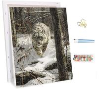 Pintar por Numeros con Marco Leopardo Cuadros para Pintar por Numeros Escena De Nieve, DIY Manualidades Adultos, Paint by Numbers Adult con Pinceles, Cuadros Decoracion Salon Modernos 30x40cm 0-2652