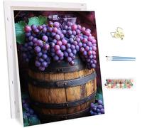 Pintar por Numeros con Marco Uva Pintar por Numeros Fruta, DIY Manualidades Adultos, Paint by Numbers Adult con Pinceles y Pigmento, Cuadros Decoracion Salon Modernos, Regalo Mujer 60x70cm B-9725