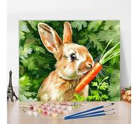 Pintar por Numeros Conejo Pintar por Numeros RáBano Painting by Numbers, DIY Kit Pintura Paintings, Entretenimiento Adultos Kits Con Accesorios, Decoracion Hogar Regalo Con Marco 100x70cm 3-1F307