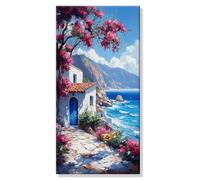 Pintar por Numeros Cordillera Cabina, Grande Manualidades Adultos Painting by Numbers Kits, Pintar por Numeros Principiantes, DIY Kit Pintura óleo de Lienzo con Pinceles, Decor Hogar 20x40cm s0h-952