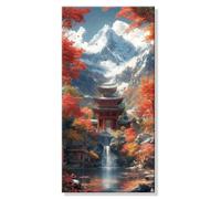 Pintar por Numeros Cordillera Caer, Grande Manualidades Adultos Painting by Numbers Kits, Pintar por Numeros Principiantes, DIY Kit Pintura al óleo de Lienzo con Pinceles, Decor Hogar 20x40cm s0h-895