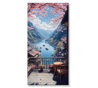 Pintar por Numeros Cordillera Paisaje, Grande Manualidades Adultos Painting by Numbers Kits, Pintar por Numeros Principiantes, DIY Kit de Pintura al óleo de Lienzo, Decor Hogar 20x40cm s0h-943