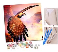 Pintar por Numeros Desert Eagle Animal Rey del Cielo Adultos Kit de Pintura al óleo de Lienzo DIY para con Pinceles Pigmento Acrílico 40 x 40cm (Sin Marco)