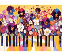Pintar por Numeros DIY Lienzos para Pintar piano Manualidades Adultos Paint by Numbers Adult, Painting by Numbers flor Colorear por Números Lienzos, Home Decoration, Without Frame, 50x70cm m-135