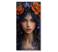 Pintar por Numeros Flor Mujer, Grande Manualidades Adultos Painting by Numbers Kits, Pintar por Numeros Principiantes, DIY Kit Pintura al óleo de Lienzo con Pinceles, Decor Hogar 20x40cm s0h-998