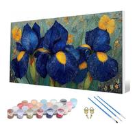 Pintar por Numeros Flores Pintar por Numeros Planta Paint by Numbers Adult con 3 Pinceles y Pigmento Acrílico Manualidades Adultos para Decoracion Hogar Pared, Regalo Mujer 100X300 CM -hcw2507R1