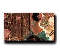 Pintar por Numeros Geisha, DIY Cuadros para pintar por numeros Kit Flor, Pintar por Numeros Adultos de Lienzo, Kit Manualidades Adultos como Cuadros Decoracion Salon Modernos Regalo 70X140cm 6w-P-L