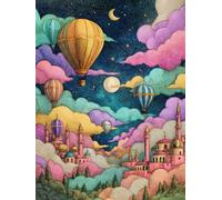 Pintar por Numeros globo Cuadros para Pintar por Numeros, Manualidades Adultos DIY dibujos animados Paint by Numbers, Kit de Pintura al óleo de Lienzo, Decoración Pared y Regalo, 60x80cm l-345
