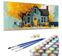 Pintar por Numeros Historietas Pintura por Numeros Adultos OtoñO, Manualidades Adultos, Con 3 Pinceles y Pigmento Acrílico Kit de Pintura al óLeo de Lienzo Creativo, Decoración 180x90cm - SW2605492