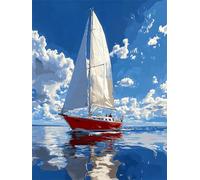 Pintar por Numeros Mar Velero Pintar por Numeros Adultos kit Pintura, con Lienzo Sin Arrugas y Pintura Acrílica, Kit Manualidades Paint by Numbers, Navidad Decoración para el Hogar 30x40cm s0ji-745