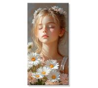 Pintar por Numeros Margarita Belleza, Grande Manualidades Adultos Painting by Numbers Kits, Pintar por Numeros Principiantes, DIY Kit Pintura óleo de Lienzo con Pinceles, Decor Hogar 20x40cm s0h-833