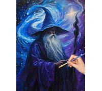 Pintar por Numeros Misterio, 60x80cm Pintura por Números Mago para Adultos, Sin Marco, Kit de Pintura al Óleo de Lienzo con 3 Pinceles, Pigmento Acrílico, Paint by Numbers Decoración Pared, -7515