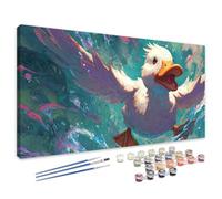 Pintar por Numeros niños Dibujos animados, Pintar por Numeros Pato Paint by Numbers Adult Principiantes, Kit de Cuadros con Acrilica Manualidades Adultos, Decoracion Regalo Mujer 30x60 cm 4L-467