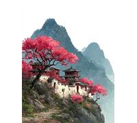 Pintar por Numeros Niños Flor Pintar por Numeros MontañA Painting by Numbers DIY Kit Pintura Entretenimiento Adultos Principiante Paintings Kits, Decoracion Hogar Regalo Con Marco 60x80cm Z-S719