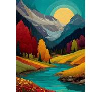 Pintar por Numeros Niños RíO Pintar por Numeros Sol Painting by Numbers, Easy DIY Kit Pintura Painting, Entretenimiento Adultos Kits con Accesorios, Decoracion Hogar Regalo Sin Marco 70x100cm 7-2384