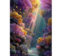 Pintar por Numeros Niños Sea Pintar por Numeros Coral Painting by Numbers DIY RetroKit Pintura Entretenimiento Adultos Principiante Paintings Kits, Decoracion Hogar Regalo Con Marco 40x50cm S-DT32