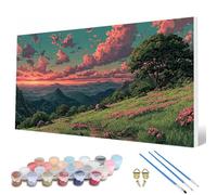 Pintar por Numeros Nube Pintar por Numeros Paisaje Paint by Numbers Adult con 3 Pinceles y Pigmento Acrílico Manualidades Adultos para Decoracion Hogar Pared, Regalo Mujer 90 x 180 cm -hcw25071I