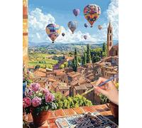 Pintar por Numeros Paisaje, 60x80cm Pintura por Números Turquía para Adultos, Sin Marco, Kit de Pintura al Óleo de Lienzo con 3 Pinceles, Pigmento Acrílico, Paint by Numbers Decoración Pared, -7581