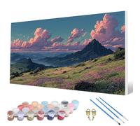 Pintar por Numeros Paisaje Pintar por Numeros MontañAs Paint by Numbers Adult con 3 Pinceles y Pigmento Acrílico Manualidades Adultos para Decoracion Hogar Pared, Regalo Mujer 50 x 100 cm -hcw2507E3