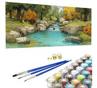 Pintar por Numeros Paisaje Pintura por Numeros Adultos Historietas, Manualidades Adultos, Con 3 Pinceles y Pigmento Acrílico Kit de Pintura al óLeo de Lienzo Creativo, Decoración 120x60cm - SW260538V