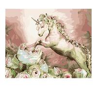 Pintar por Numeros para adultos,Flor de unicornio abstracto DIY Paint by numbers,Pintura por Números para Adultos Niños con Pinceles Acrílico Pigment Painting Decoraciones el Hogar(sin Marco)50x65cm