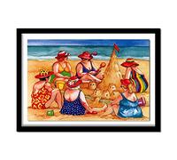 Pintar por Numeros para adultos,mujer gorda playa DIY Paint by numbers,Pintura por Números para Adultos Niños con Pinceles Acrílico Pigment Painting para el Hogar Decoraciones (con Marco)50x65cm