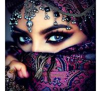 Pintar por Numeros para Adultos NiñOs Mujer islámica con ojos misteriosos 40x50cm Fácil de Operar Principiantes Dibujados A Mano Dormitorio SalóN Decoracion Juguetes de pintura