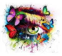 Pintar por Numeros para Adultos Niños, Ojos de mariposa de color acuarela de arte Pintura por Números con Pinceles y Pinturas DIY Pintura al óleo Decoraciones para el Hogar Regalo 40x50cm Sin Marco