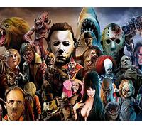 Pintar por Numeros para Adultos Niños Pintura por Números con Pinceles y Pinturas -16 * 20 Pulgadas, Sin Marco - Regalo de decoración de navidad - Personajes de películas de terror