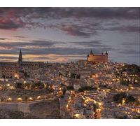 Pintar por NúMeros para Adultos Y NiñOs Kits De Regalo De Pintura Al óLeo DIY Arte De Lienzo Preimpreso DecoracióN del Hogar EspañA Toledo Luces Anochecer