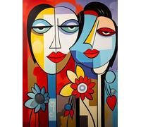 Pintar por Numeros Personajes, DIY Pintar por Numeros Adultos Abstracto 50x70 cm, Cuadros para Pintar por Numeros con Pinceles y Pinturas Acrílicas para Decoración de Pared Hogar (Sin Marco) -YH943