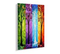 Pintar por Numeros, Pintura Números Adultos Árboles de cuatro estaciones, Kit de Pintura al óleo de Lienzo DIY para Pinceles Cuadros por Numeros Pigmento Acrílico, para Principiantes 40 x 50 cm a-630