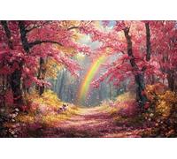 Pintar por Numeros, Pintura por Números Adultos Arco iris del bosque, Kit de Pintura al óleo de Lienzo DIY para con Pinceles, Cuadros por Numeros Pigmento Acrílico, Decoración Regalo 25x40cm i-746