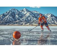 Pintar por Numeros, Pintura por Números Adultos Jugador de hockey sobre hielo, Kit de Pintura al óleo de Lienzo DIY para con Pinceles, Cuadros por Numeros Pigmento Acrílico Decoración 80x120cm i-46