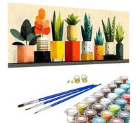 Pintar por Numeros Planta Pintura por Numeros Adultos Historietas, Manualidades Adultos, Con 3 Pinceles y Pigmento Acrílico Kit de Pintura al óLeo de Lienzo Creativo, Decoración 200x100cm - SW2605747