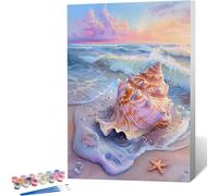 Pintar por Numeros Playa Pintar por Numeros Adultos, OcéAno Cuadros para Pintar por Numeros, Enmarcado Pintar por Numeros Niños Principiantes Pinturas al óleo Acrílicas Decoración Hogar 50x65cm 9-S