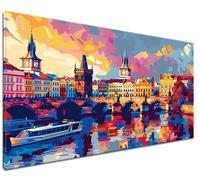 Pintar por Números Praga Adultas, Paisaje Pintura por números Adultos, Kit Manualidades Adultos, Mujeres, Juego Creativo, 40x50cm Pintura por Numeros Acrílicas con Números para Principiante, Decor P-4